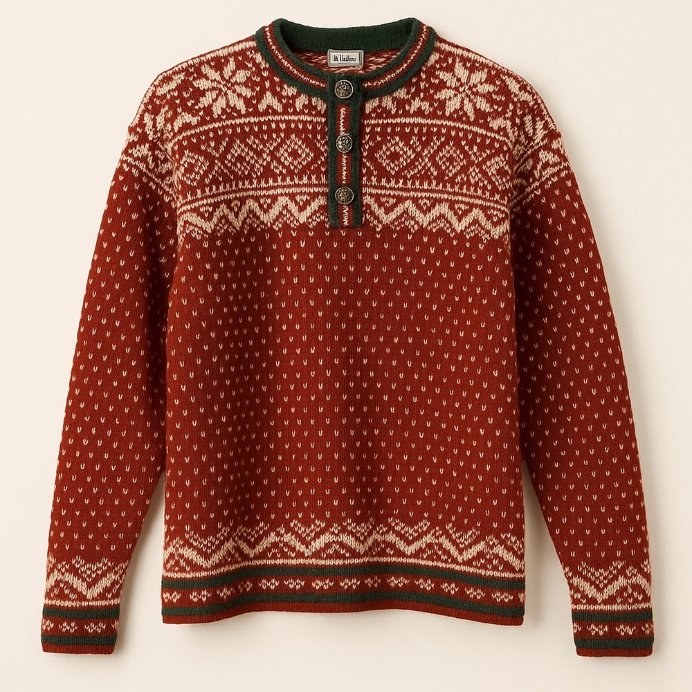 Women's Rust Fair Isle Wool-Blend Sweater
